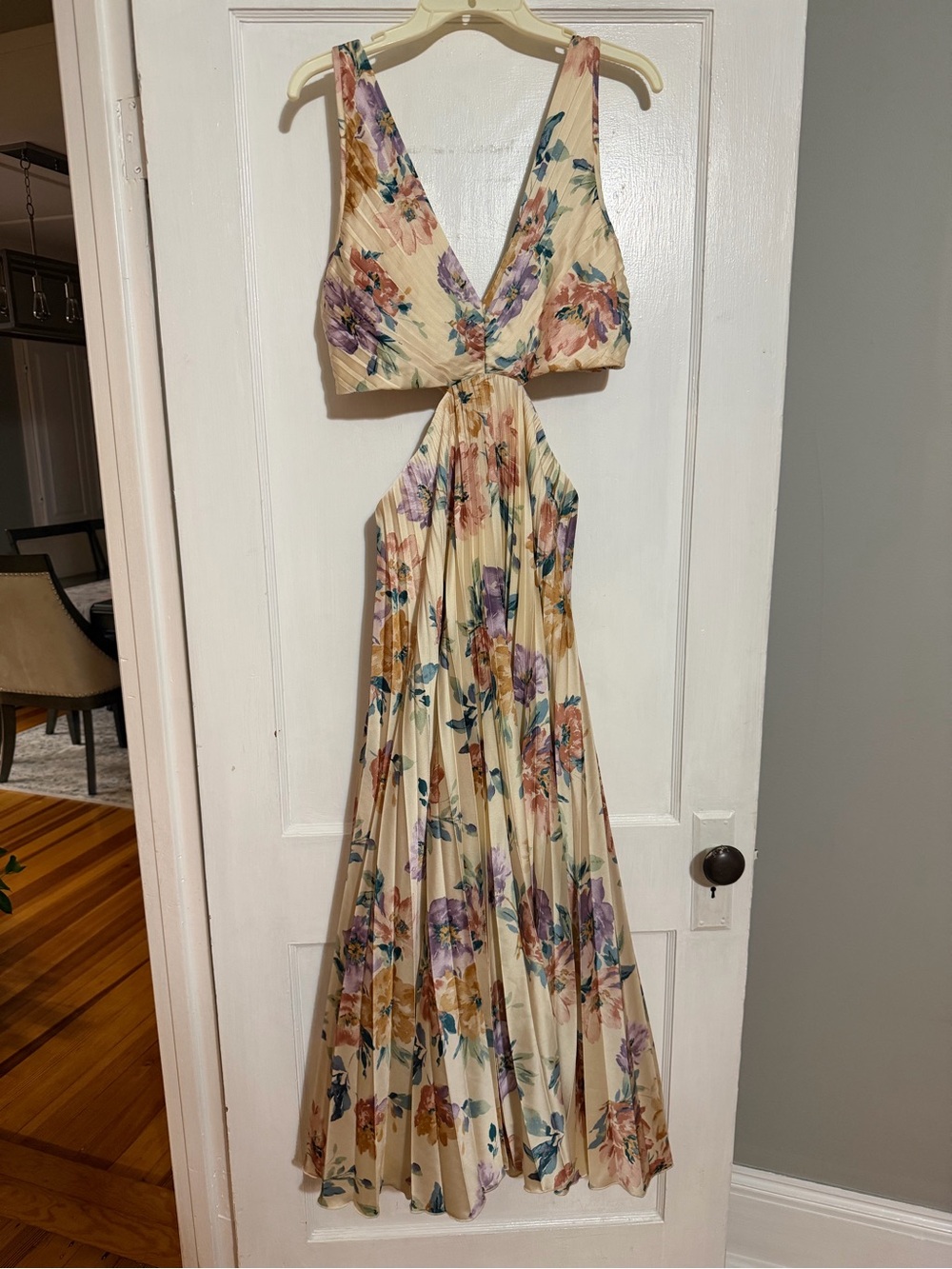 Abercrombie & Fitch Cream Floral Maxi Dress with Multicolor Blooms